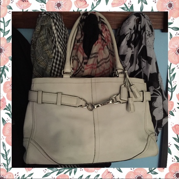 Coach Hampton White Tote Handbag