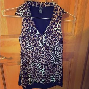 cheetah print blouse