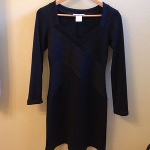 Black paneled long sleeve dress