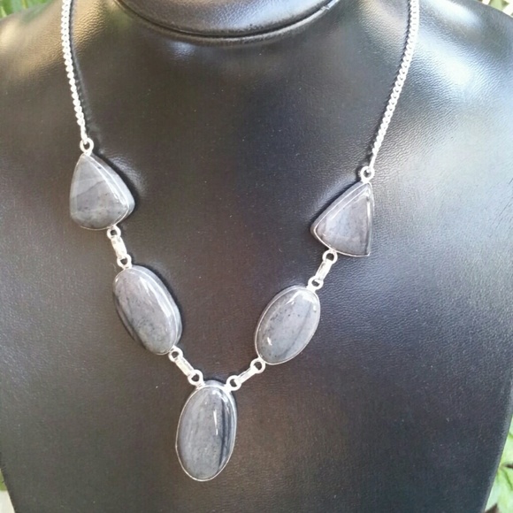 - SOLD - Grey Stone Necklace