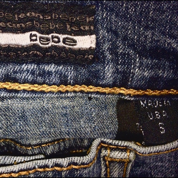 πBeBe Stretch Denim mini skirt Sz.Small - Picture 3 of 4