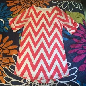 Pink and white Chevron Dress 🎀
