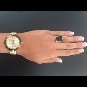 Anne Klein gold-tone and tortoise bangle bracelet