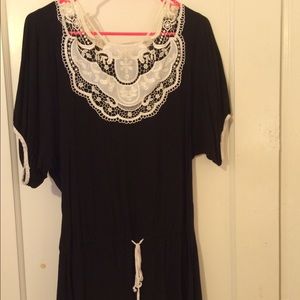 Black and White lace tunic