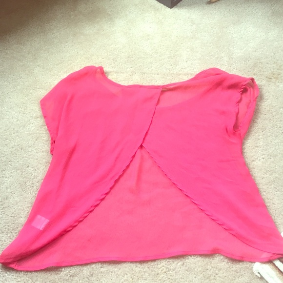 Xhilaration Tops Open Back Pink Sheer Shirt Poshmark