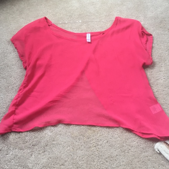 Xhilaration Tops Open Back Pink Sheer Shirt Poshmark