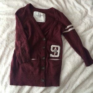 Abercrombie maroon cardigan