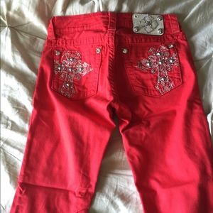 Red skinny miss me jeans