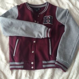 Forever 21 maroon varsity jacket