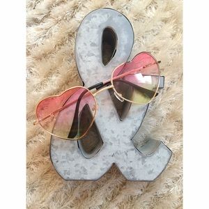 Heart-Shaped Gold-Toned Sunglasses
