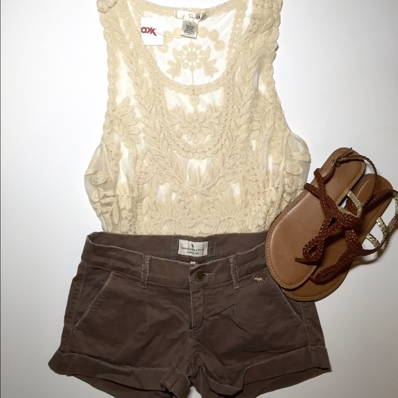 Abercrombie & Fitch Pants - Abercrombie and Fitch Distressed Dark Brown Shorts