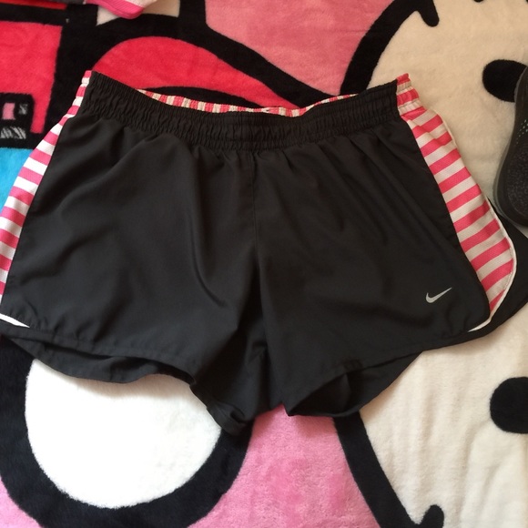 Pink & white striped Nike shorts