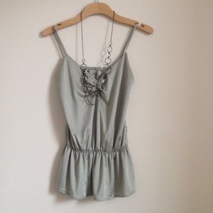 Silk Silver Tank Top