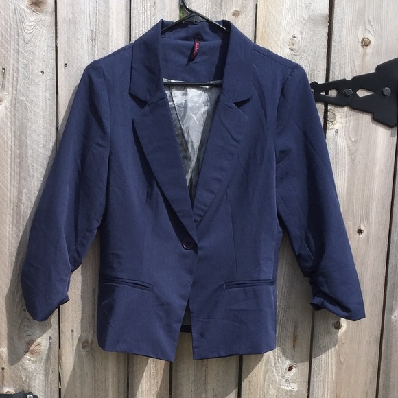 Fitted Navy Blue Blazer