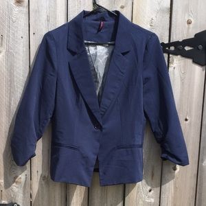 Fitted Navy Blue Blazer