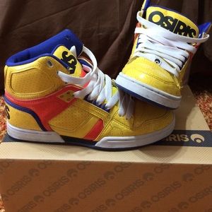 Multi-colored high top Osiris shoes
