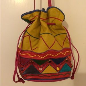 Vintage Bucket colorful purse