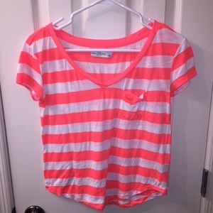Orange/White Striped Abercrombie Top