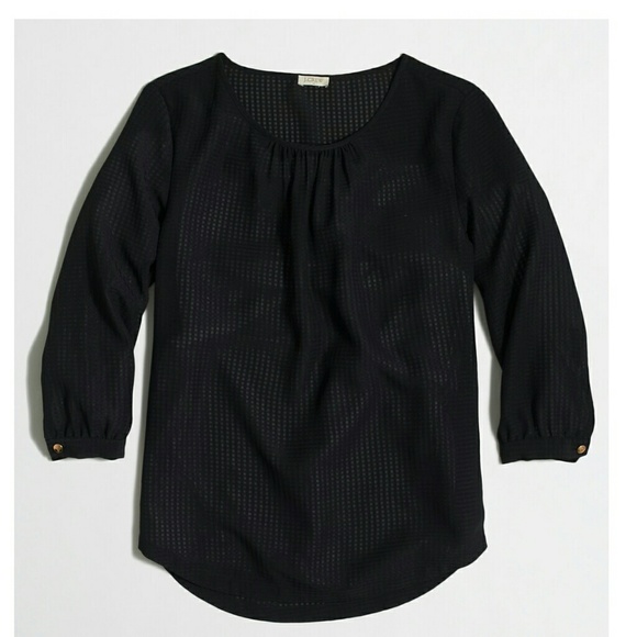 JCrew Three-quarter sleeve textured grid