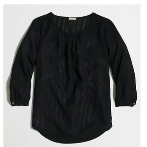 JCrew Three-quarter sleeve textured grid