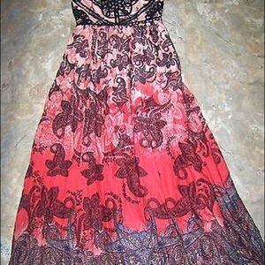 Free people strapless maxi bohemian dress