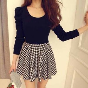 B&W Houndstooth Dress
