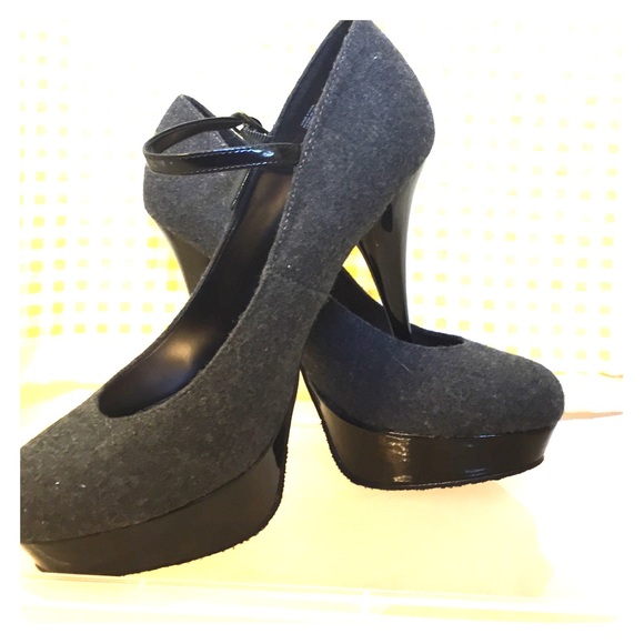 Never worn Grey Suede Mary Jane Stilettos