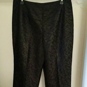 Talbots black silk tapestry pants sz 14 NWT