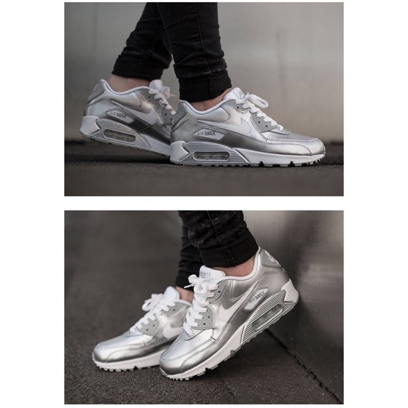 Nike Shoes - NEW NIKE AIR MAX 90 PREM METALLIC SILVER