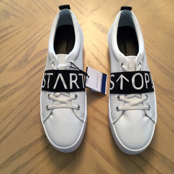 Zara Shoes - Zara Slogan Sneakers Size 10