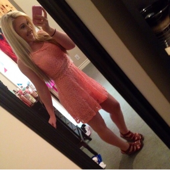 Bundle peach dress and striped dress