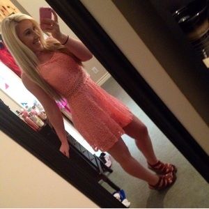 Bundle peach dress and striped dress