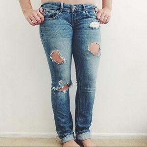 Light Wash Distressed Skinny Jeans