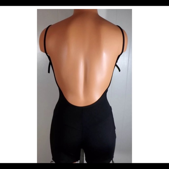 black camisole Dance exercise leotard bodysuit