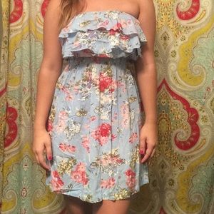 Floral Strapless Day Dress