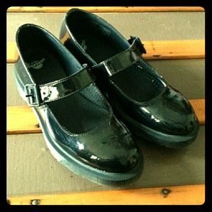 Dr.  Martens leather Mary Janes.