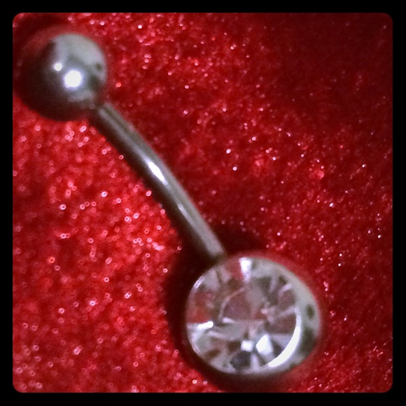 🔆2 Stainless Steel Crystal Bling Belly Ring, NEW - Picture 1 of 2