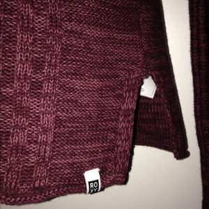 Roxy deep purple slit-side hooded sweater