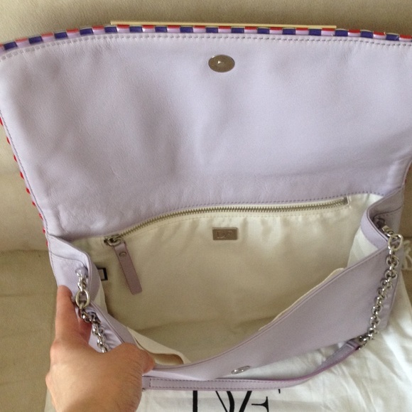 Authentic Diane Von Furstenberg Purple Clutch Bag - Picture 4 of 4