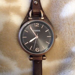 Fossil Georgia brown leather watch