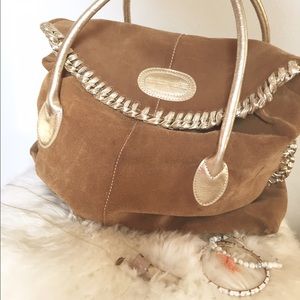 Beautiful BERGE suede hobo handbag.
