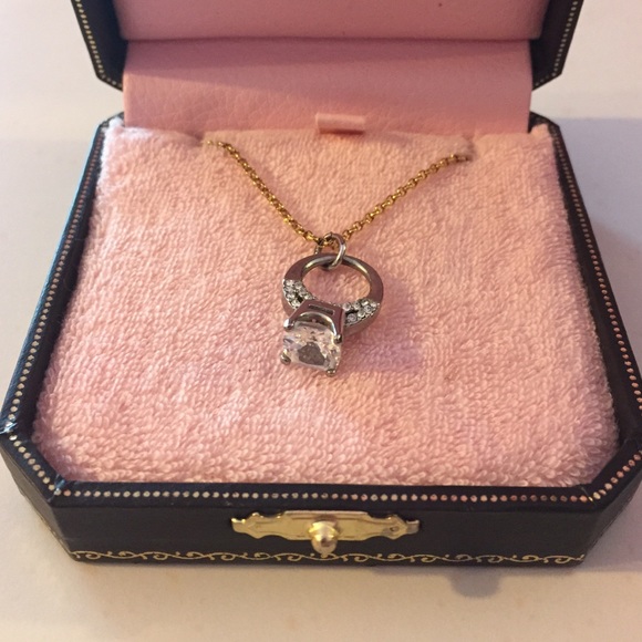 Original gold Juicy Couture diamond ring necklace