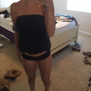 Strapless black top