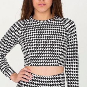 Houndstooth Print Crop