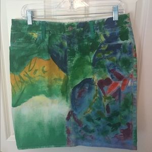 Anthropologie Handpainted Denim Skirt (Size 29)