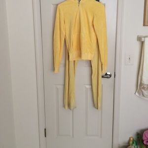 Juicy Couture Velour Sweatsuit Yellow Size Medium