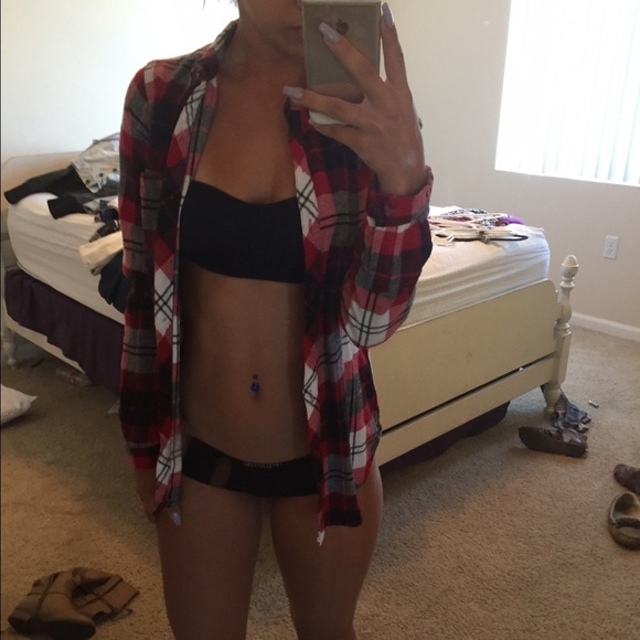 Sweaters - Red black and white flannel