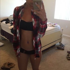 Red black and white flannel