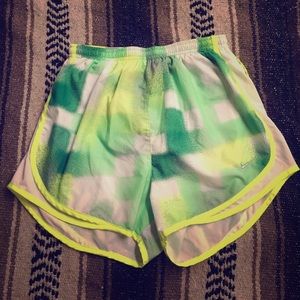 Green Neon Nike Dri-Fit running shorts!