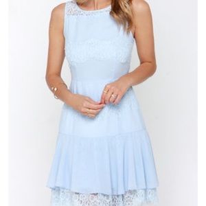 LuLu's Light Blue Lace Dress Size XS